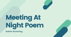 Meeting At Night Poem Short Question