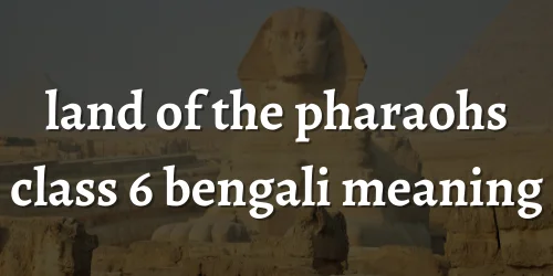 Land Of The Pharaohs Class 6 Bengali Meaning